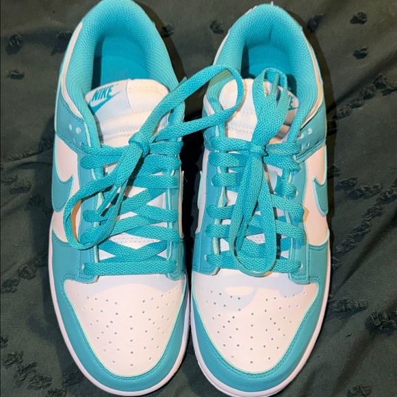 Nike Shoes - Nike dunks Aqua and White Sneakers